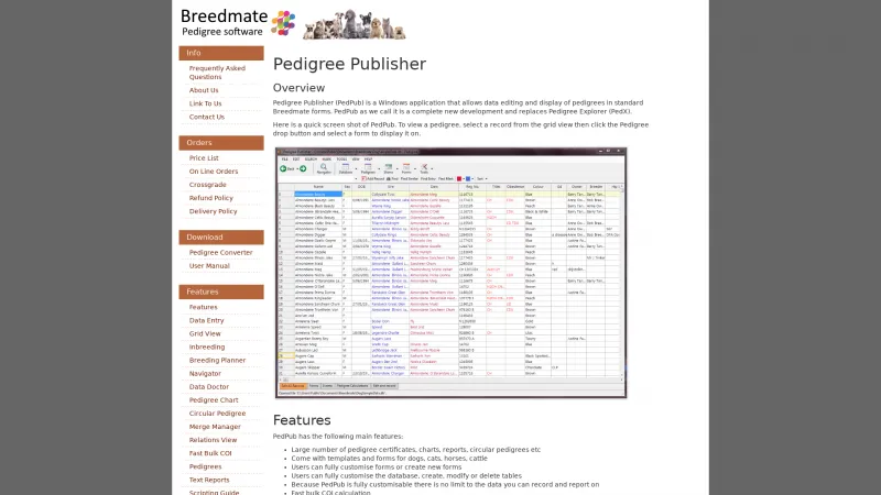 Homepage of Pedigree Publisher