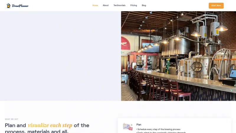 Homepage of BrewPlanner