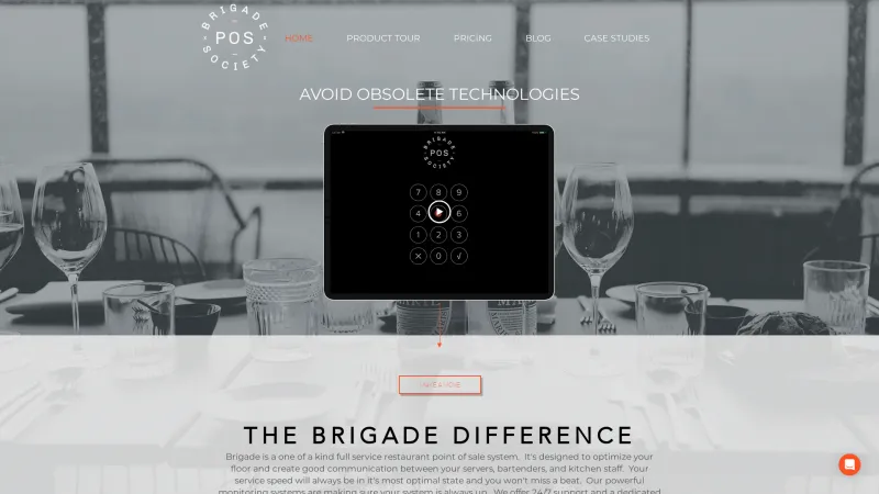 Homepage of Brigade POS