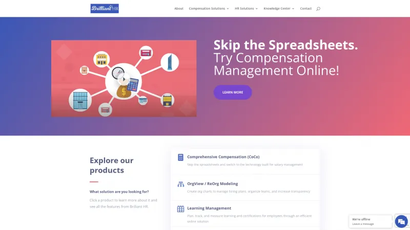 Homepage of Brilliant HR Compensation Management