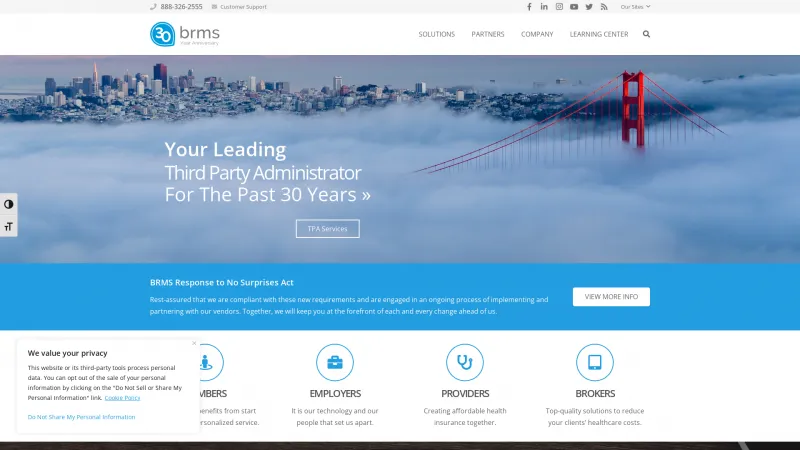 Homepage of BRMS