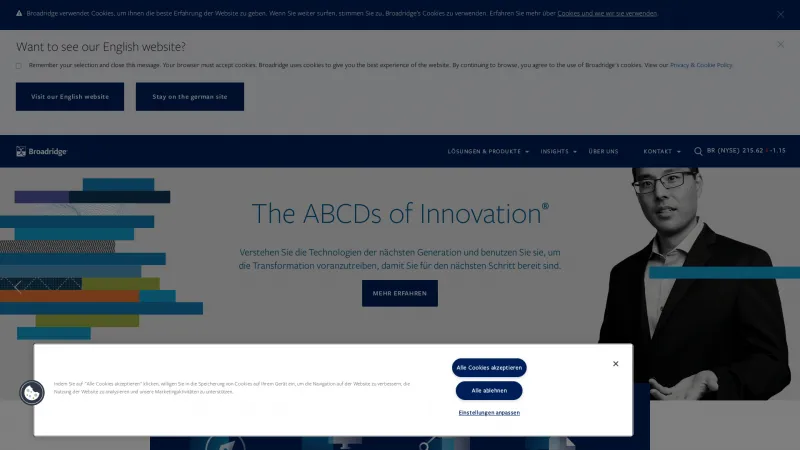 Homepage of Broadridge Investment Accounting