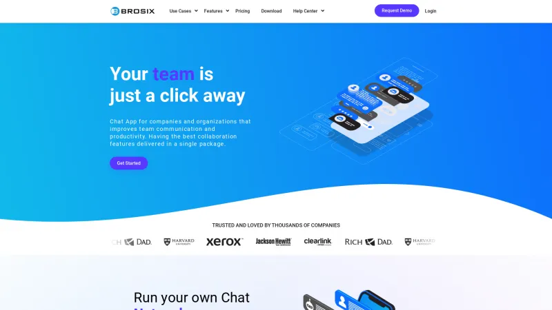 Homepage of Brosix