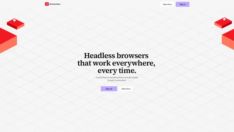Homepage of Browserbase