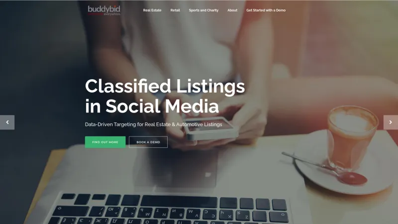 Homepage of BuddyBid