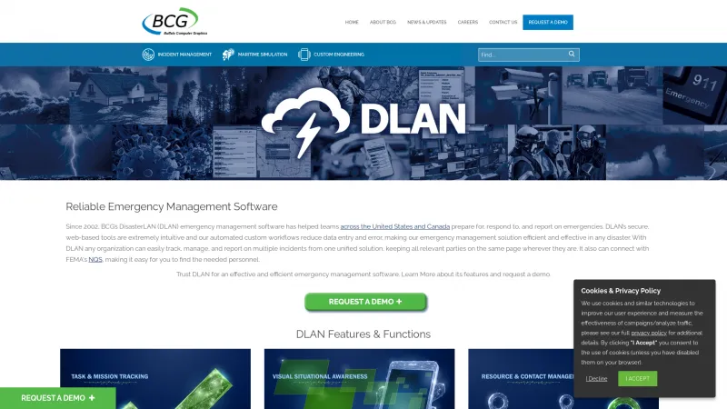 Homepage of DisasterLAN