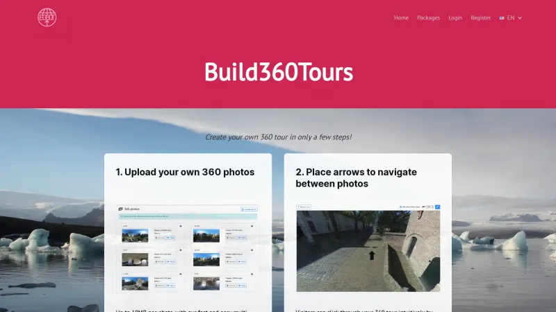 Homepage of Build360Tours