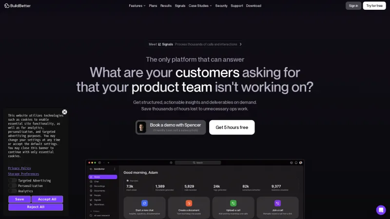 Homepage of BuildBetter