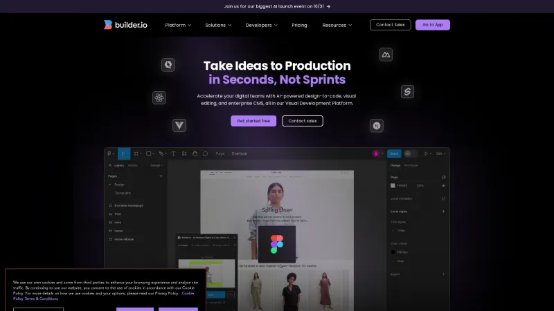 Homepage of Builder.io