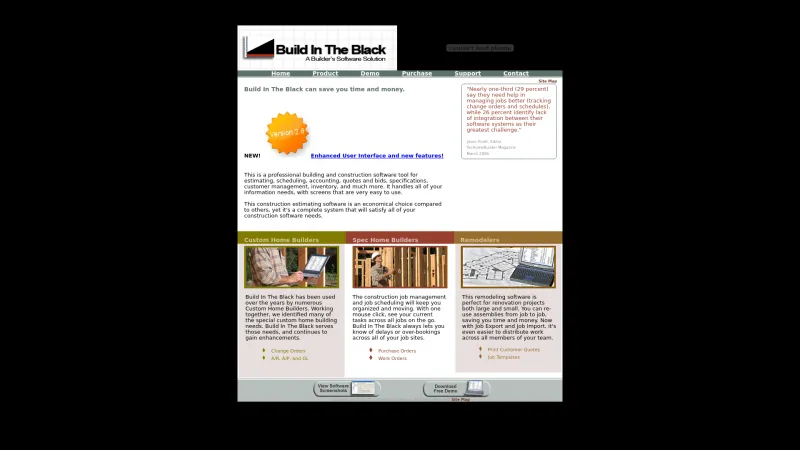 Homepage of Build In The Black