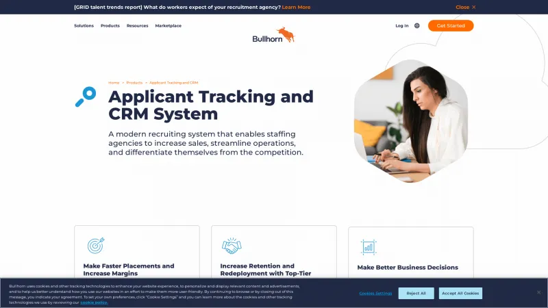 Homepage of Bullhorn ATS & CRM