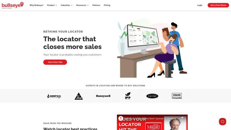 Homepage of Bullseye Store Locator