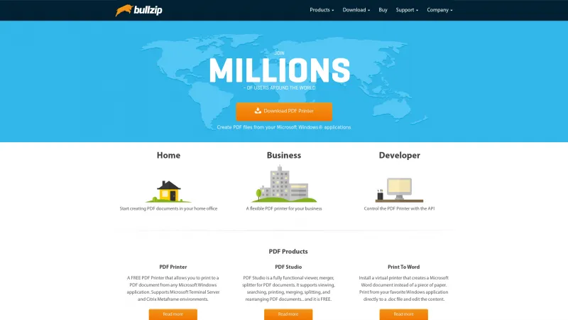 Homepage of Bullzip