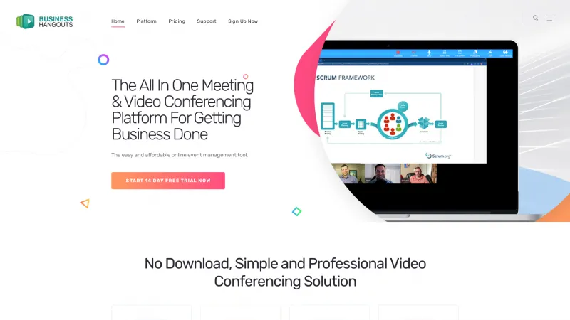 Homepage of Business Hangouts