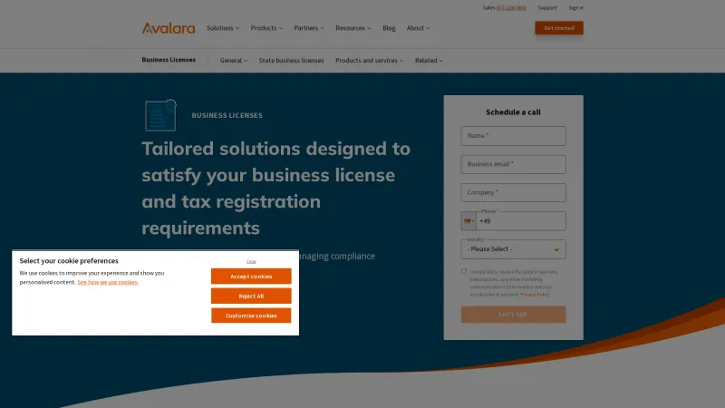 Homepage of Business Licenses