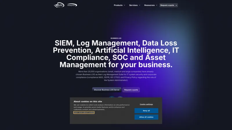 Homepage of Business LOG