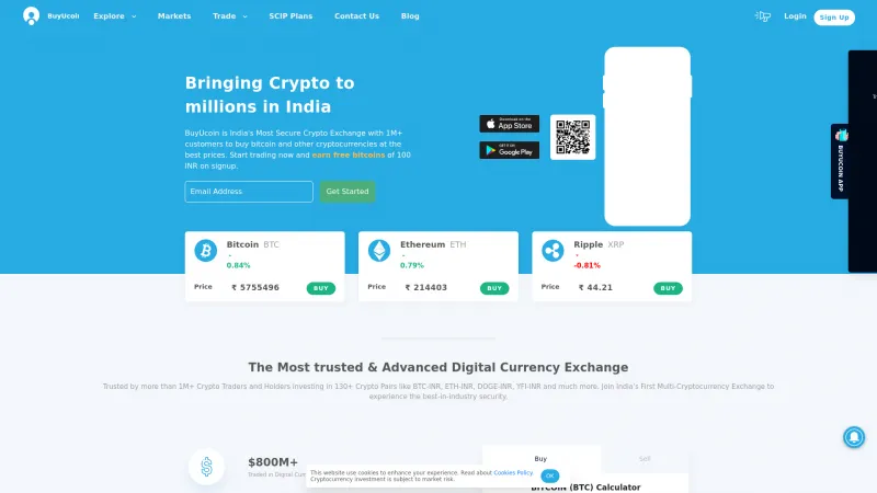 Homepage of BuyUcoin