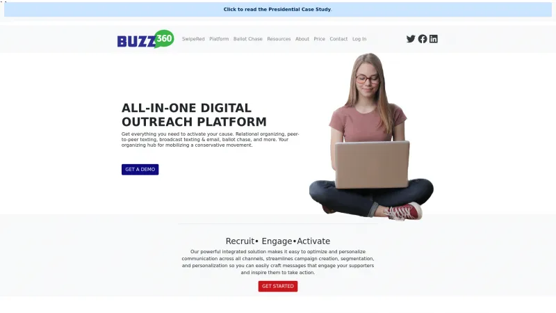 Homepage of Buzz360