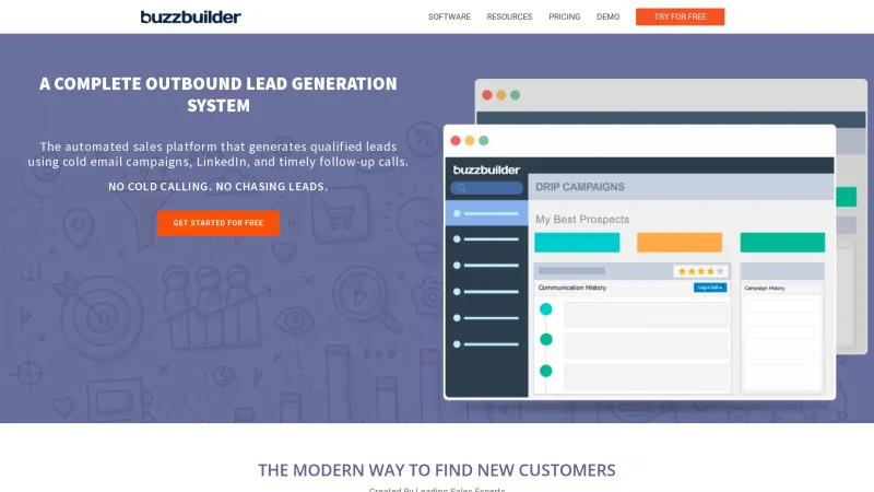 Homepage of BuzzBuilder