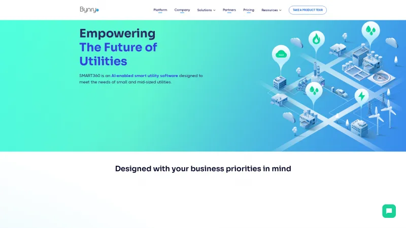 Homepage of Bynry