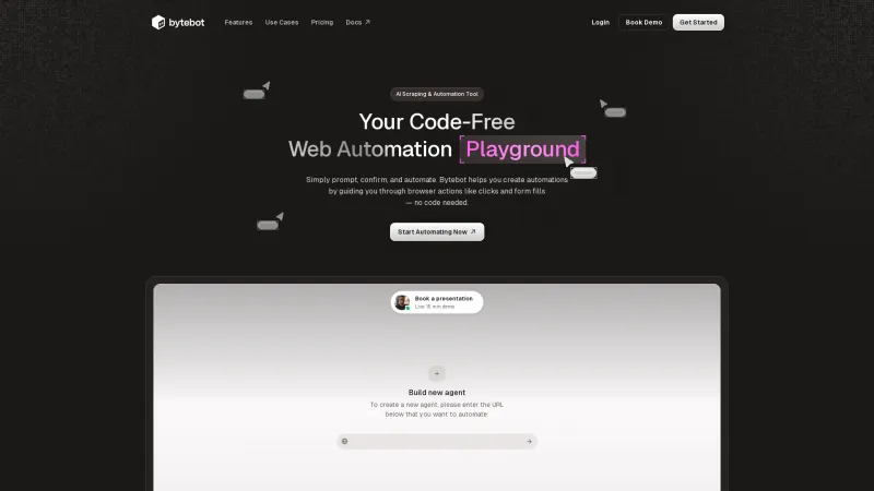 Homepage of Bytebot