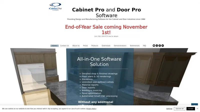 Homepage of Cabinet Pro