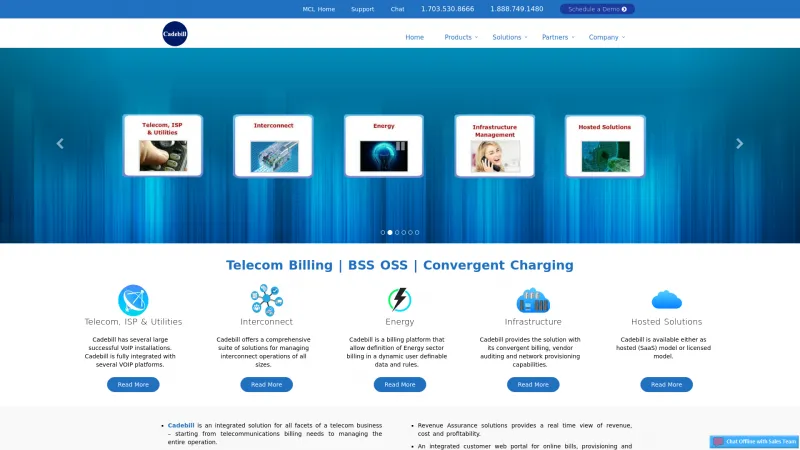 Homepage of Cadebill