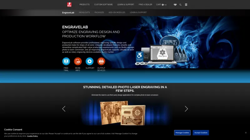 Homepage of EngraveLab