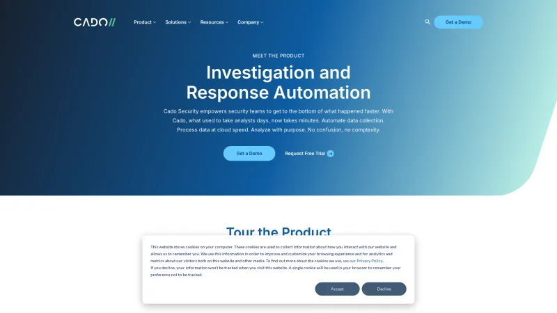 Homepage of Cado Response