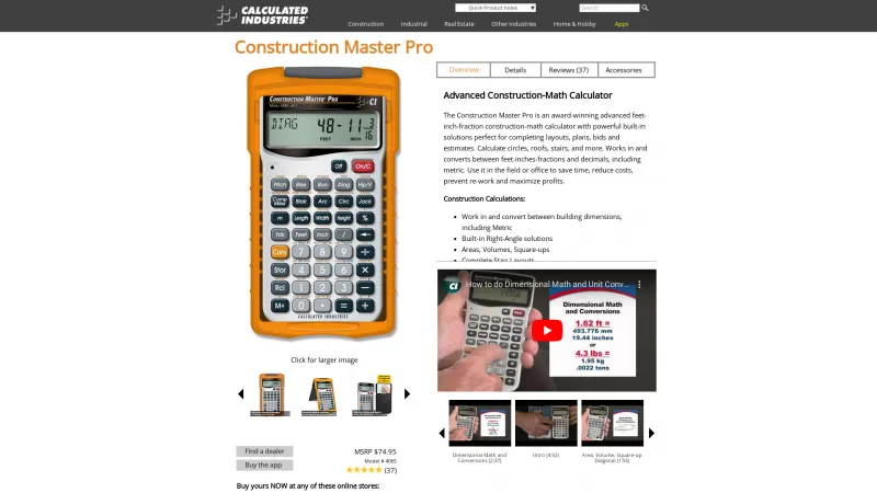 Homepage of Construction Master Pro