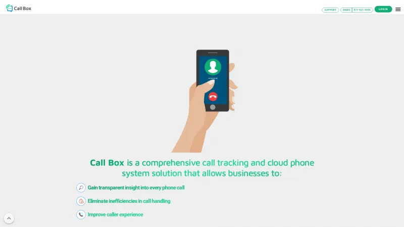 Homepage of Call Box