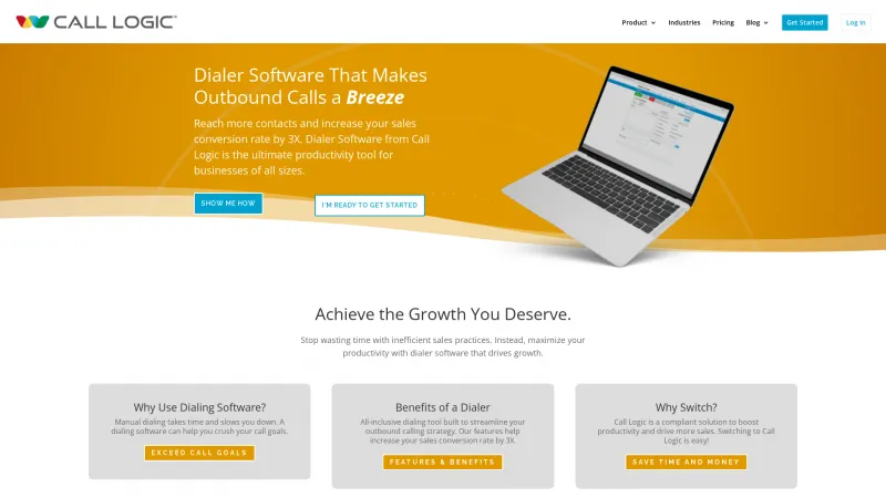 Homepage of Call Logic