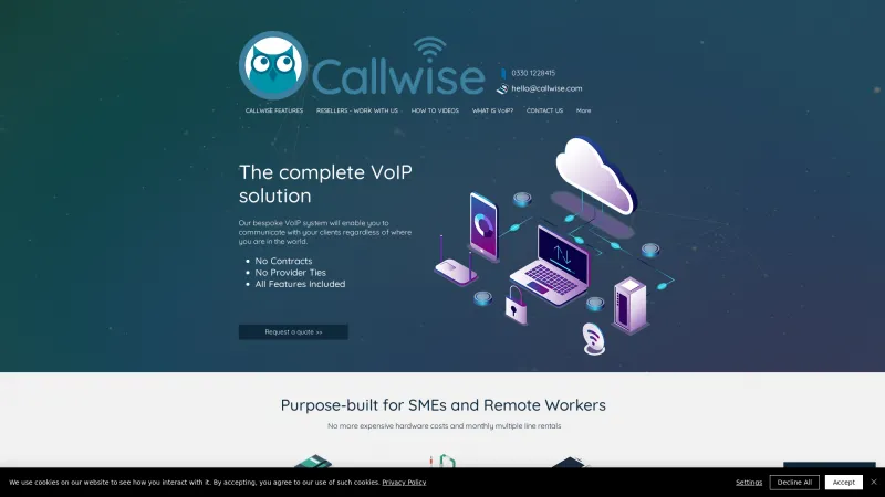 Homepage of Callwise