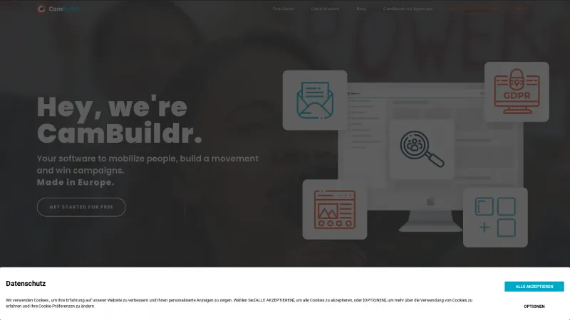 Homepage of Cambuildr