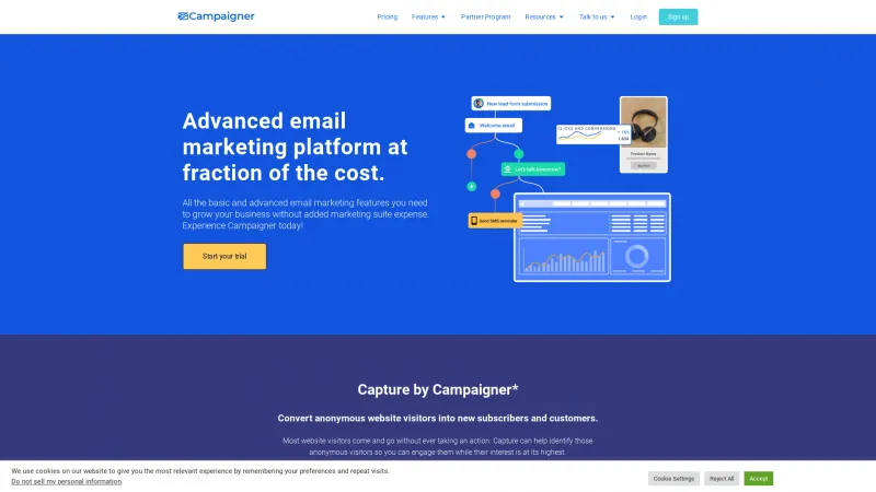 Homepage of Campaigner