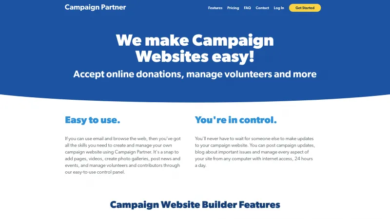 Homepage of Campaign Partner