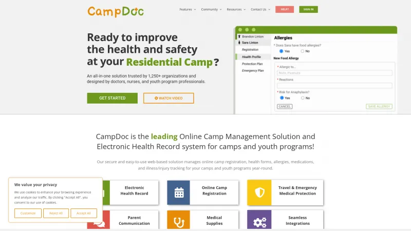 Homepage of CampDoc