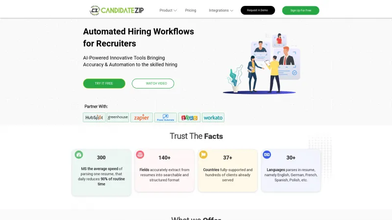 Homepage of CandidateZip