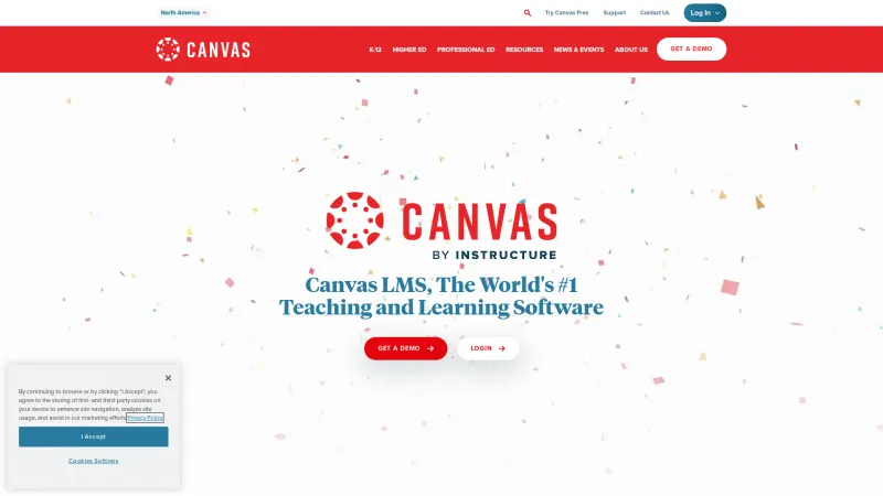 Homepage of Canvas