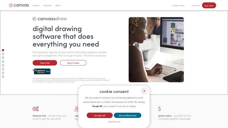 Homepage of Canvas X Draw