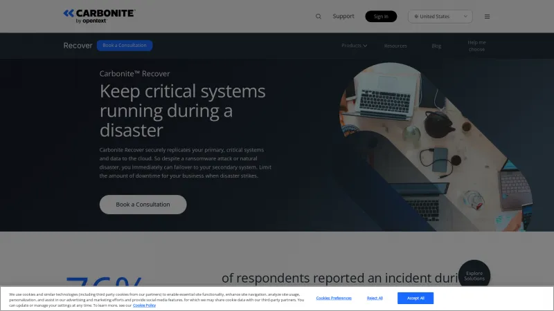 Homepage of Carbonite Recover