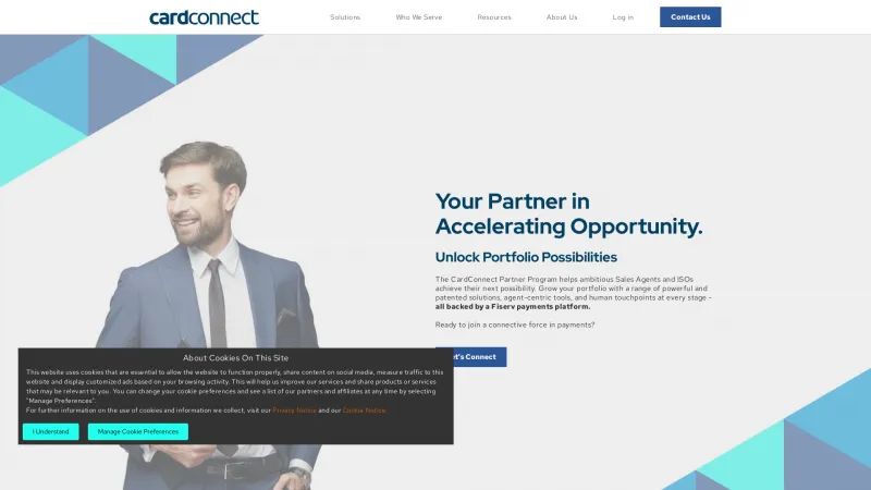 Homepage of CardConnect