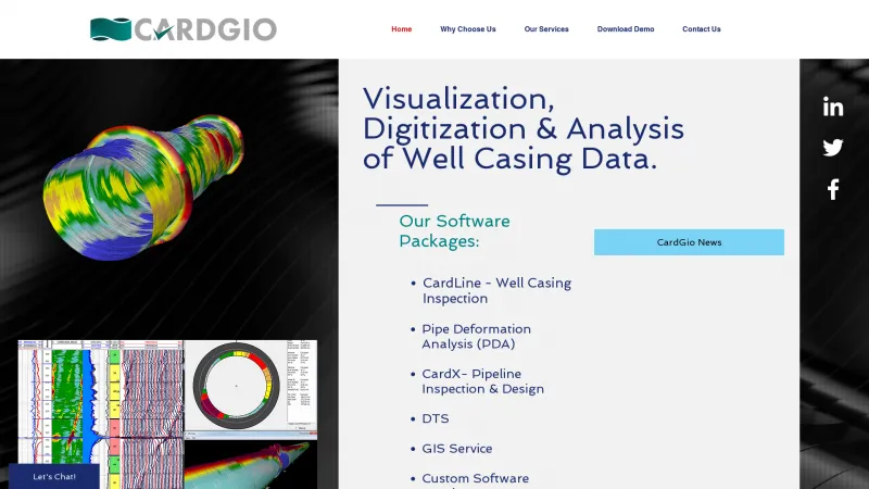 Homepage of CardGio