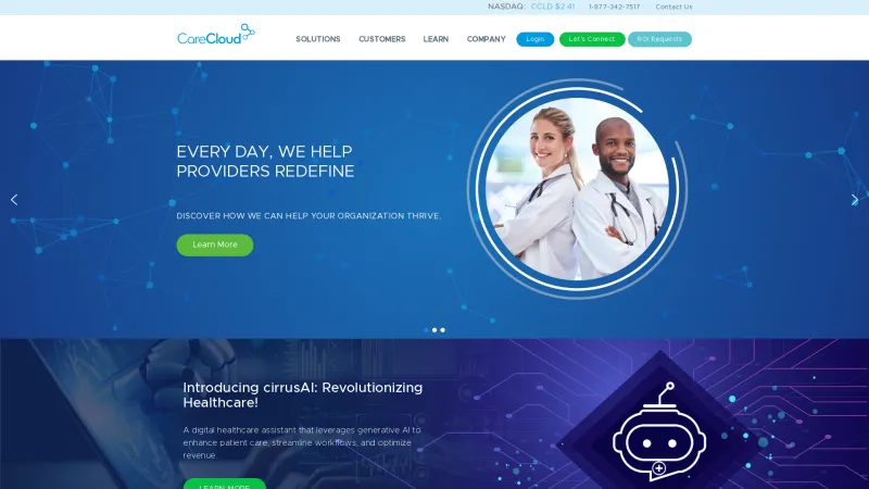 Homepage of CareCloud