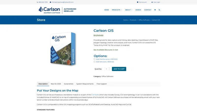 Homepage of Carlson GIS