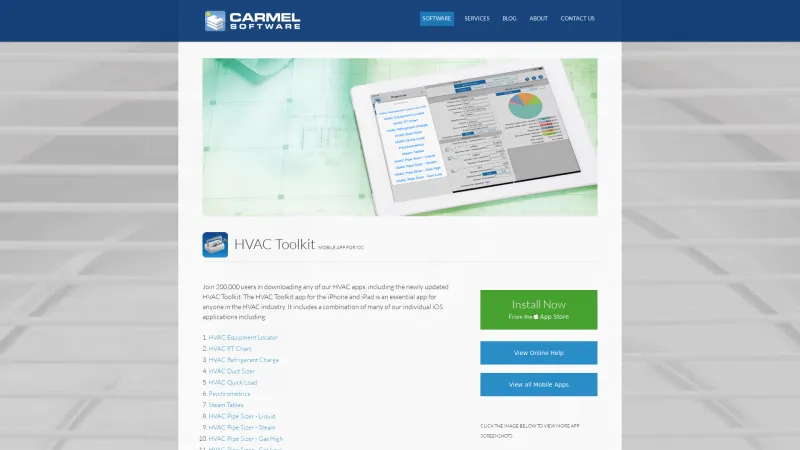 Homepage of HVAC Toolkit