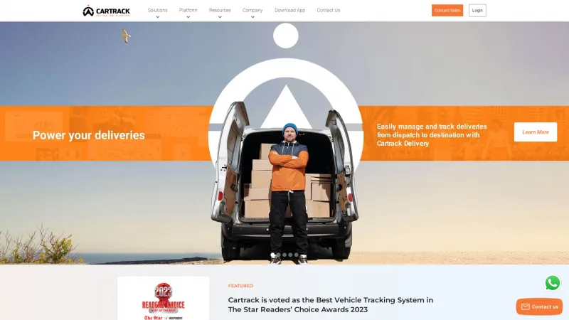 Homepage of Cartrack