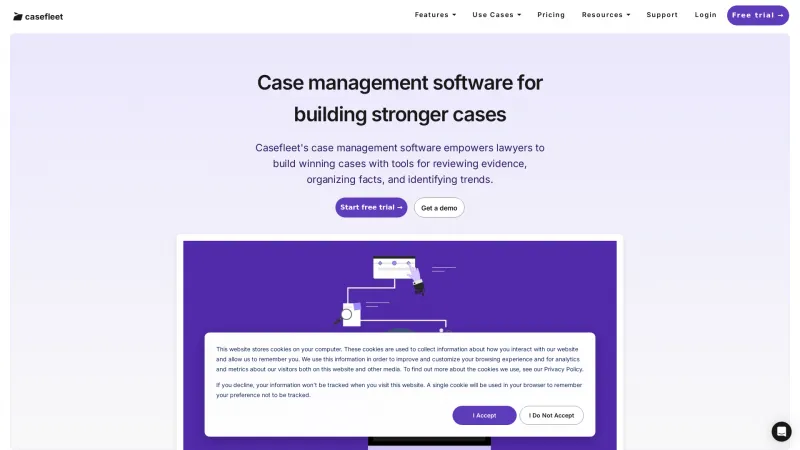 Homepage of CaseFleet