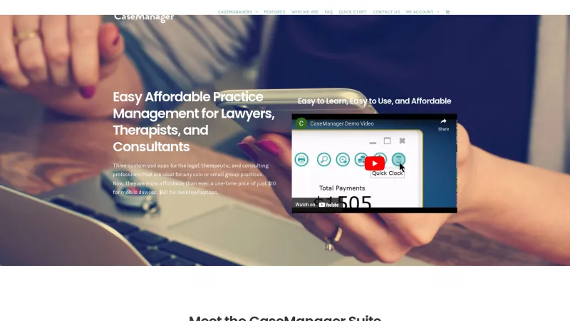 Homepage of CaseManager