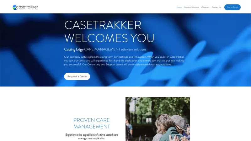 Homepage of CaseTrakker